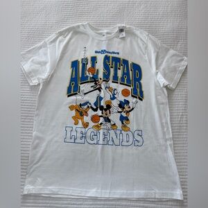 Disney White All Star Legends Basketball Graphic Tee